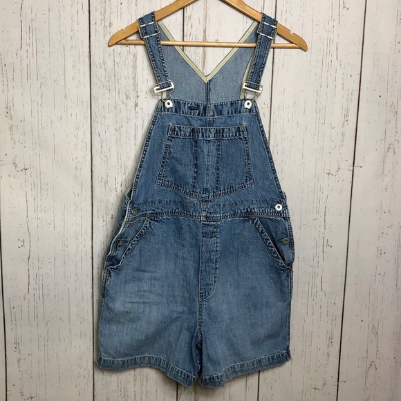 GAP Gap Overalls Jean Shortalls Shorts - Picture 1 of 5